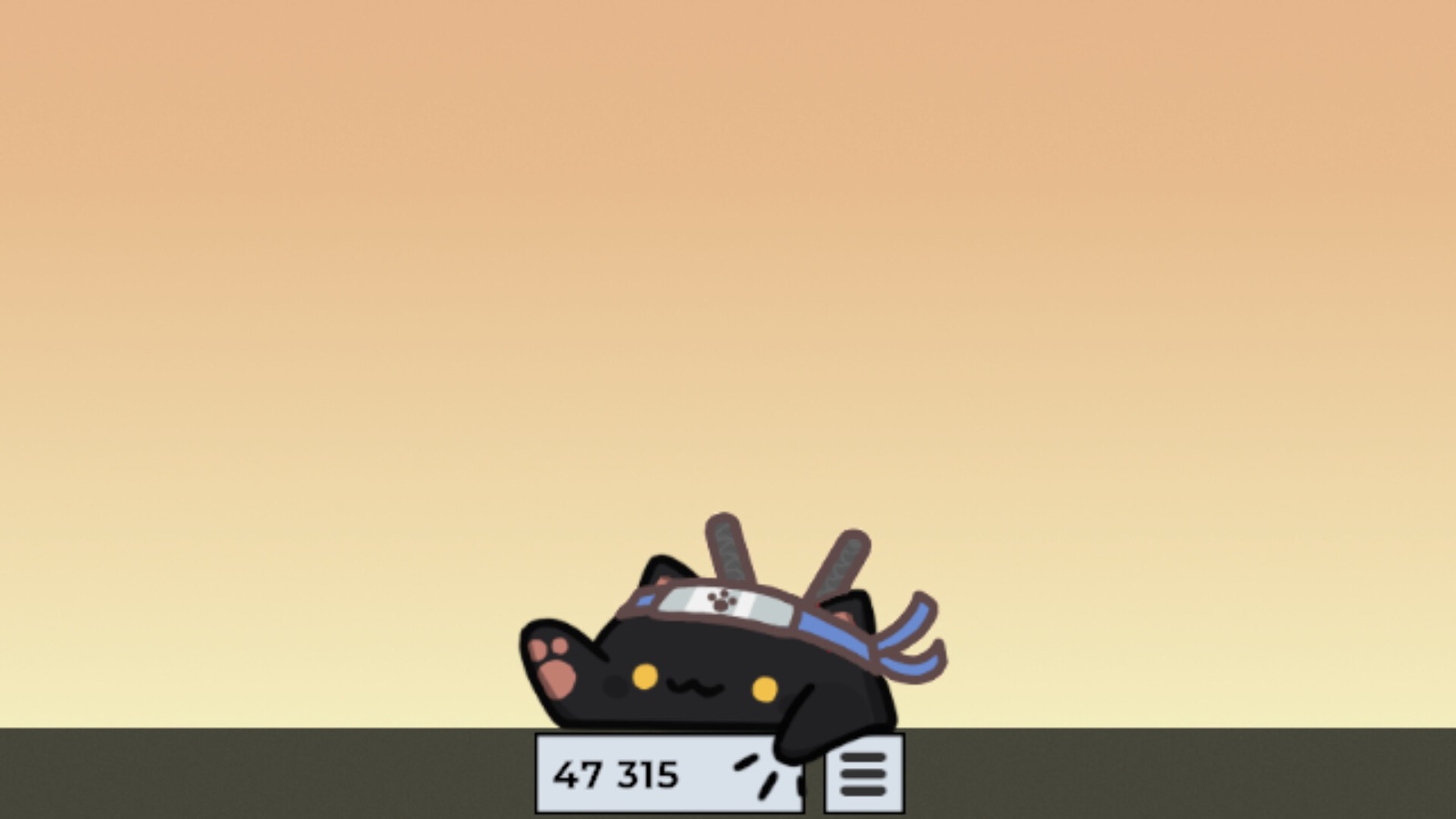 A ninja-styled black cat